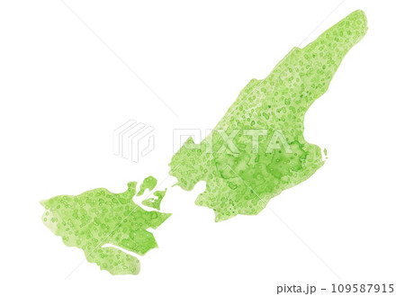 水彩絵の具で描いた兵庫県淡路島と徳島県鳴門市の地図 水彩絵の具で描いた兵庫県淡路島と徳島県鳴門市の地図 109587915