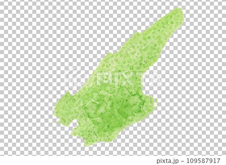 用水彩繪製的兵庫縣淡路島地圖 109587917