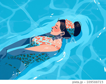 水中で泳ぐ女の子 水中で泳ぐ女の子 109588723