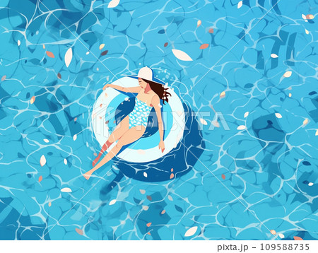 水中で泳ぐ女の子 109588735
