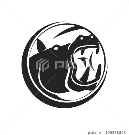 Hippopotamus Logo template Isolated. Brand Identity. Icon Abstract Vector graphic 109588808