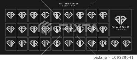 Set of luxury diamond crystal lowercase letter A AA logo design Set of luxury diamond crystal lowercase letter A AA logo design 109589041