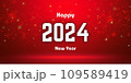 Happy new year 2024 red hearts background. 109589419