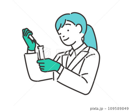 試験官とピペットをもって実験をする研究者のベクターイラスト素材 試験官とピペットをもって実験をする研究者のベクターイラスト素材 109589849