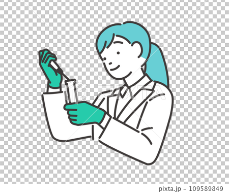 試験官とピペットをもって実験をする研究者のベクターイラスト素材 試験官とピペットをもって実験をする研究者のベクターイラスト素材 109589849