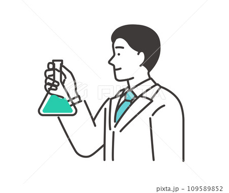 三角フラスコをもって実験をする研究者のベクターイラスト素材 三角フラスコをもって実験をする研究者のベクターイラスト素材 109589852