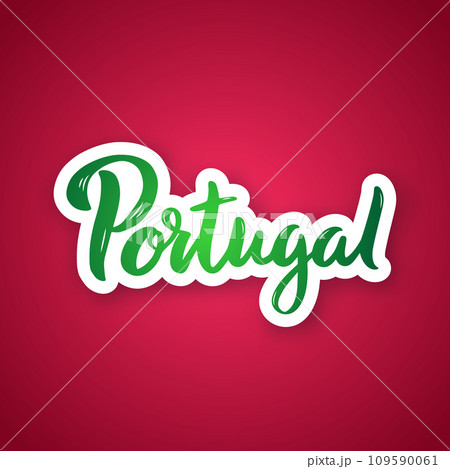 Portugal - hand drawn lettering phrase.  109590061