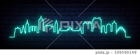 Blue neon skyline of Bangalore. Blue neon skyline of Bangalore. 109590149