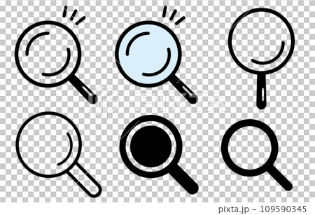 Simple magnifying glass icon set 109590345