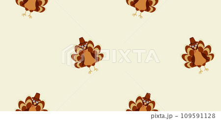 Happy Thanksgiving Day seamless pattern with Turkey. Hand drawn Holiday objects in flat style. Background Vector illustration for design, fabric, wrapping paper, Kitchen Textile. Happy Thanksgiving Day seamless pattern with Turkey. Hand drawn Holiday objects in flat style. Background Vector illustration for design, fabric, wrapping paper, Kitchen Textile. 109591128