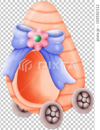 Rabbit sleeping in a carrot car 109592312