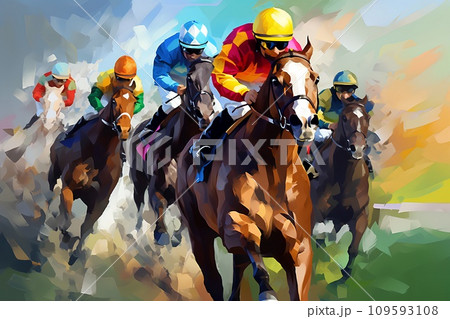 迫力の競馬シーン 109593108