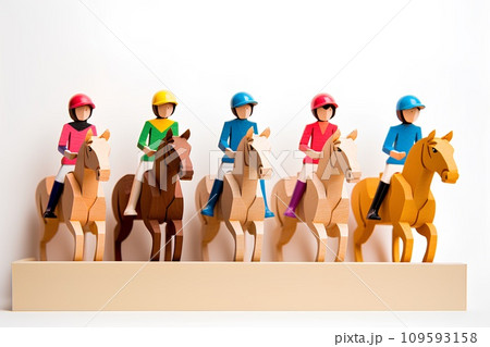 乗馬のアイコン（ペーパークラフト） 109593158