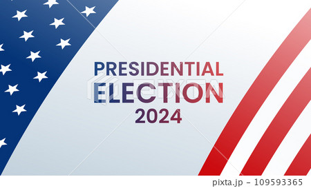 US presidential elections banner. US vote campaign banner with american flag. 109593365
