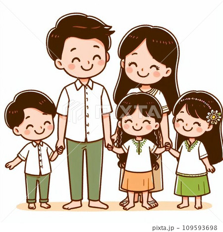 家族の絵 家族」の絵カード（PDFダウンロード・無料）