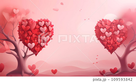 AI-generated content. Cartoon Style Illustration of a Romantic Landscape 109593842