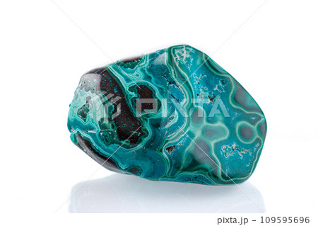 macro mineral stone Chrysocolla on a white background macro mineral stone Chrysocolla on a white background 109595696