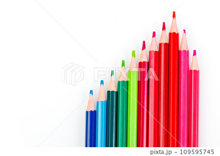 macro multicolored pencils on a white background macro multicolored pencils on a white background 109595745