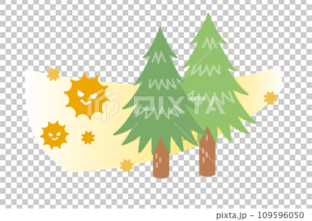 花粉如何隨風飛揚的插畫素材 花粉如何隨風飛揚的插畫素材 109596050