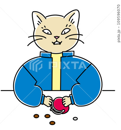 財布の中身が少なくて固まる猫の人 109596070