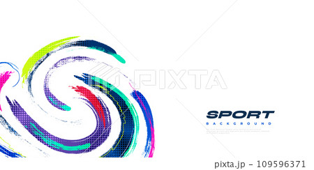 Abstract and Colorful Brush Background with Halftone Effect. Sport Banner. Brush Stroke Illustration. Scratch and Texture Elements For Design Abstract and Colorful Brush Background with Halftone Effect. Sport Banner. Brush Stroke Illustration. Scratch and Texture Elements For Design 109596371