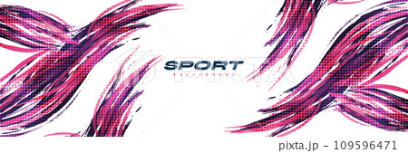 Abstract and Colorful Brush Background with Halftone Effect. Sport Banner. Brush Stroke Illustration. Scratch and Texture Elements For Design Abstract and Colorful Brush Background with Halftone Effect. Sport Banner. Brush Stroke Illustration. Scratch and Texture Elements For Design 109596471