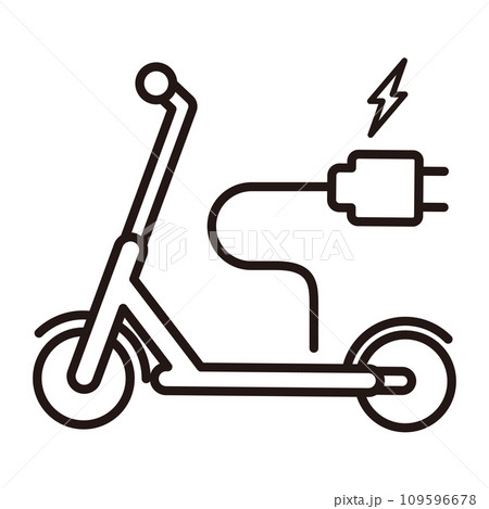 電動キックボードのシンプルなアイコン 電動キックボードのシンプルなアイコン 109596678