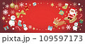 クリスマスのバナー_赤い背景_Christmas_Landscape3600×1400mm 109597173