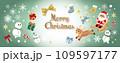 クリスマスの文字付バナー_グリーン2_Christmas_Landscape3600×1400mm 109597177