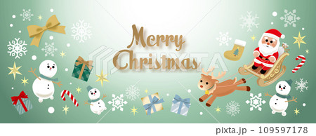 クリスマスのバナー文字付き_グリーン_Christmas_Landscape3600×1400mm クリスマスのバナー文字付き_グリーン_Christmas_Landscape3600×1400mm 109597178