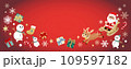 クリスマスのバナー_赤2_Christmas_Landscape3600×1400mm 109597182