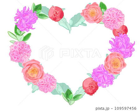 シックなバラのハート型リース 109597456