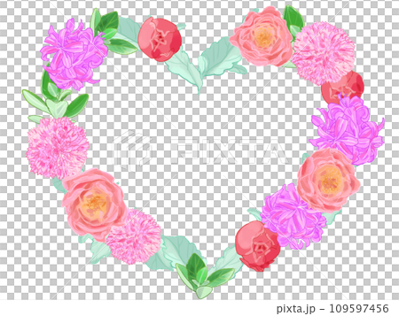 シックなバラのハート型リース 109597456