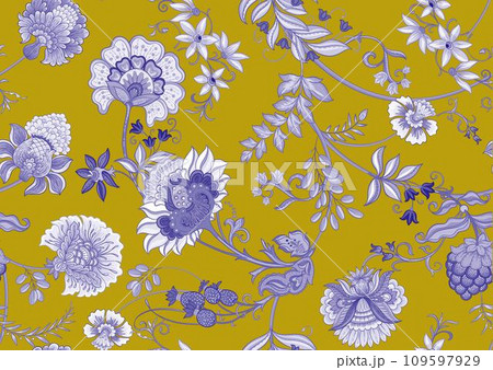 Fantasy flowers in retro, vintage Fantasy flowers in retro, vintage 109597929