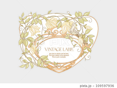 Fantasy flowers and bird, decorative flowers  109597936