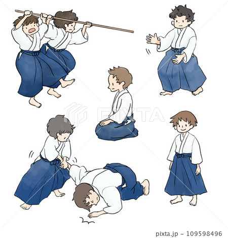 合気道をする男の子（カラー） 109598496