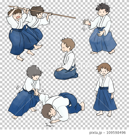 合気道をする男の子（カラー） 109598496