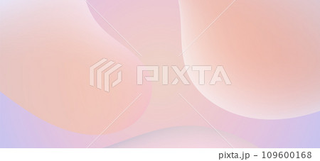 Gradient background with abstract volumetric shapes. Delicate blurred pattern with soft amoebic shapes. Poster with cloud figures in nude color 109600168