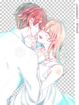 Happy man and woman holding hands and facing each other 109600937