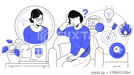 Online consultation - modern line design style illustration 109601984