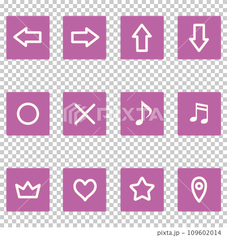 各種紫色符號的方形圖示集 各種紫色符號的方形圖示集 109602014