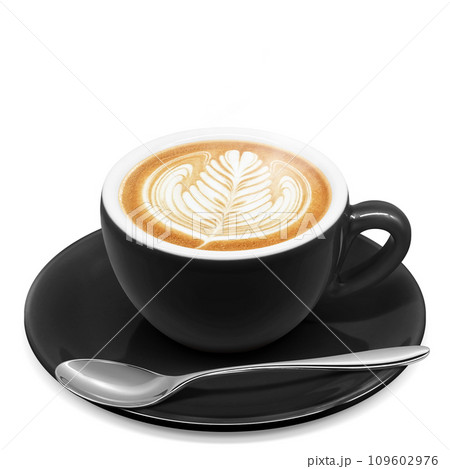 カフェラテのイラスト リアル 109602976