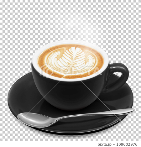 カフェラテのイラスト リアル 109602976