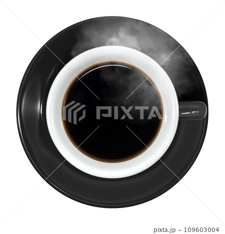 コーヒーの俯瞰イラスト リアル コーヒーの俯瞰イラスト リアル 109603004
