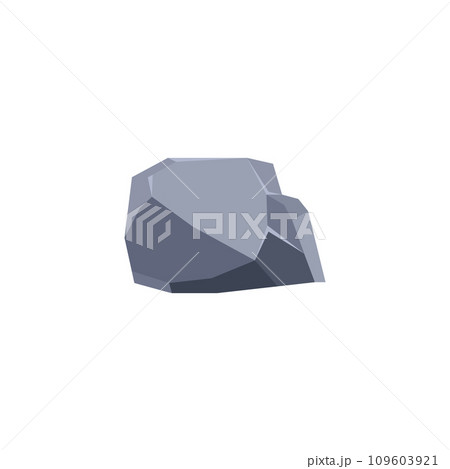 Gray stone closeup flat style, vector illustration isolated on white 109603921