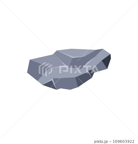 Grey stone, vector illustration in flat cartoon style isolated on white 109603922