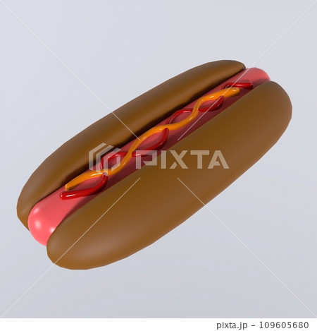 Hotdog isolated on white background 109605680