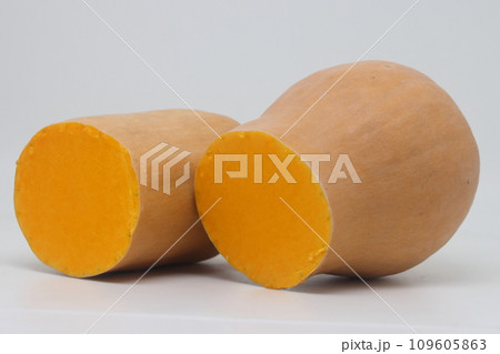 Butternut squash isolated on white background. butternut squash on a white background 109605863