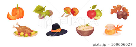 Thanksgiving Autumn Holiday Symbol and Object Vector Set Thanksgiving Autumn Holiday Symbol and Object Vector Set 109606027