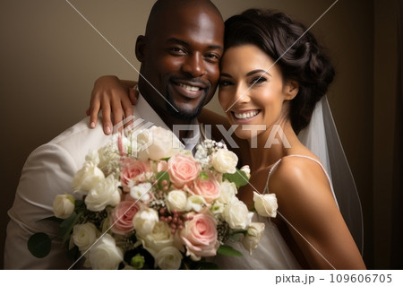 African American wedding couple African American wedding couple 109606705